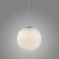 LED Pendelleuchte chrom weißes Opalglas 25cm höhenverstellbar