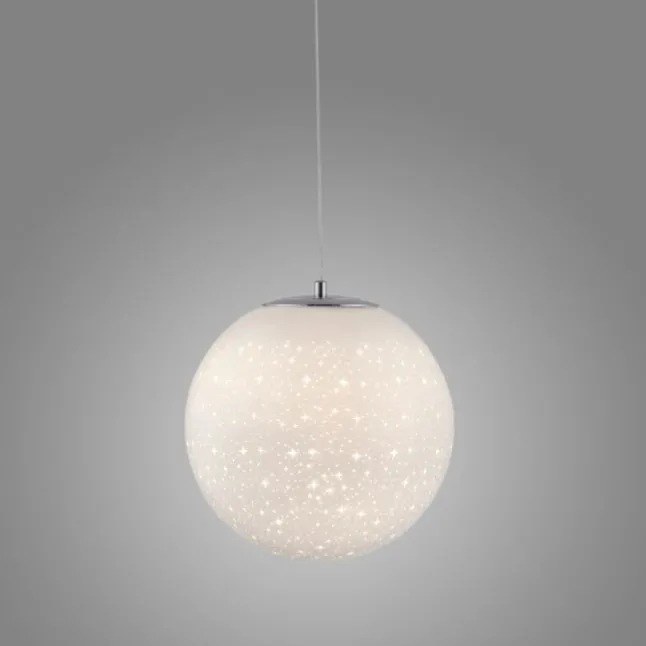 LED Pendelleuchte chrom weißes Opalglas 25cm höhenverstellbar