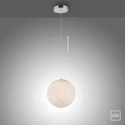 LED Pendelleuchte chrom weißes Opalglas 25cm höhenverstellbar