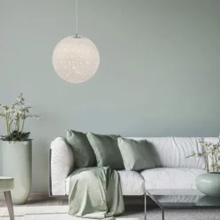 LED Pendelleuchte chrom weißes Opalglas 25cm höhenverstellbar