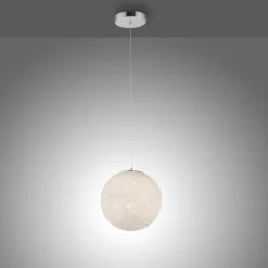 LED Pendelleuchte chrom weißes Opalglas 25cm höhenverstellbar