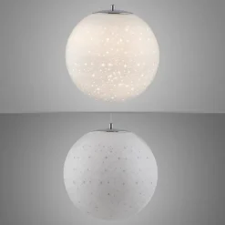 LED Pendelleuchte chrom weißes Opalglas 25cm höhenverstellbar