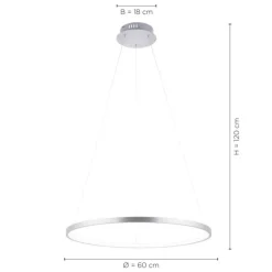 LED-Pendelleuchte, Ø 60cm, dimmbar, warmweißes Licht, modernes Design