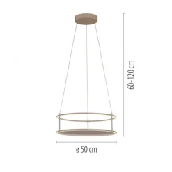 LED Pendelleuchte CONNI sandfarben, rund, Touchdimmer, Deko Tragfläche