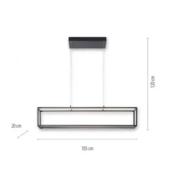 LED Pendelleuchte Conni, schwarz, 4-flammig, dimmer, Innenleuchte