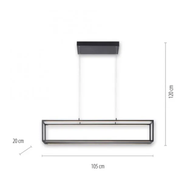 LED Pendelleuchte Conni, schwarz, 4-flammig, dimmer, Innenleuchte