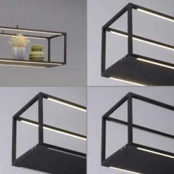 LED Pendelleuchte Conni, schwarz, 4-flammig, dimmer, Innenleuchte