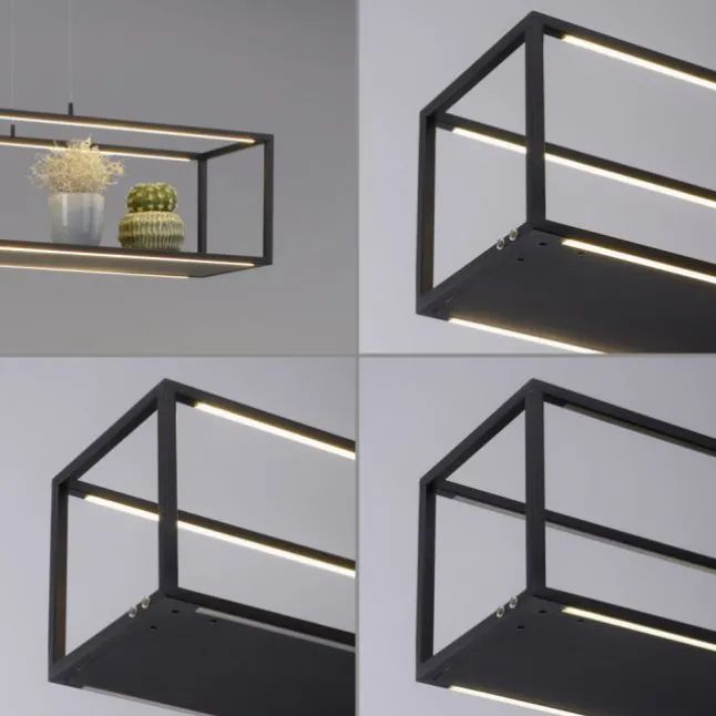 LED Pendelleuchte Conni, schwarz, 4-flammig, dimmer, Innenleuchte