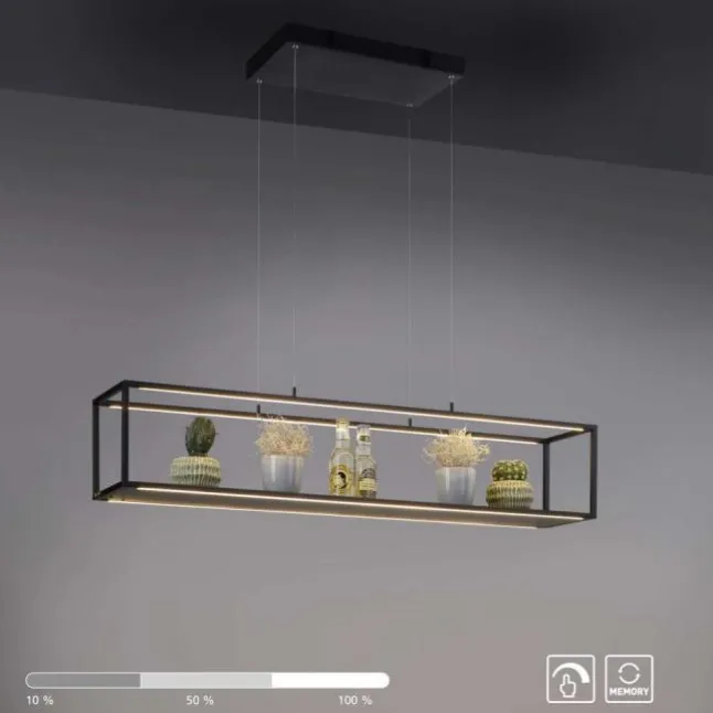 LED Pendelleuchte Conni, schwarz, 4-flammig, dimmer, Innenleuchte