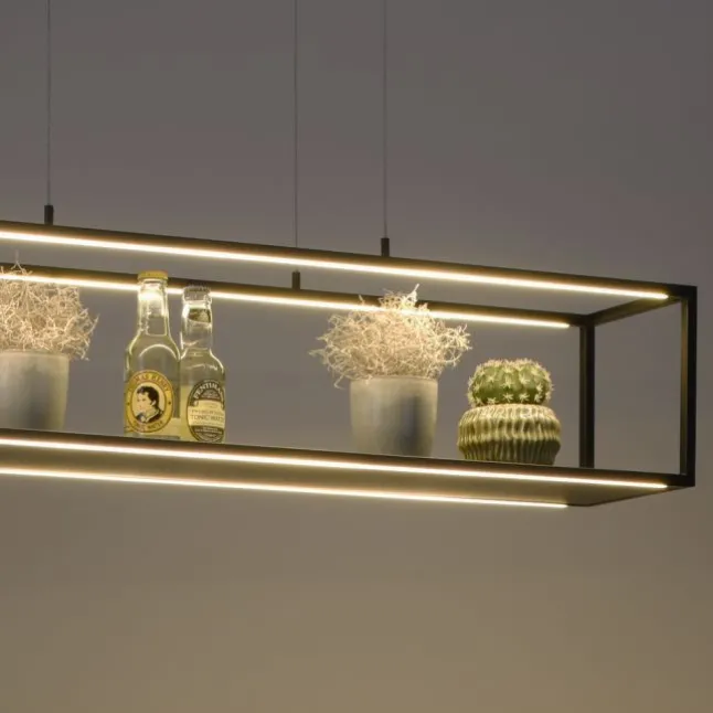 LED Pendelleuchte Conni, schwarz, 4-flammig, dimmer, Innenleuchte
