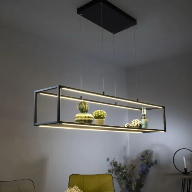 LED Pendelleuchte Conni, schwarz, 4-flammig, dimmer, Innenleuchte