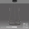 LED Pendelleuchte CONNI schwarz, rund, Touchdimmer, Deko Ablagefläche, höhenverstellbar