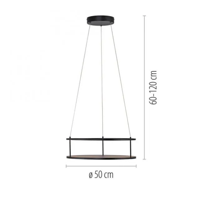 LED Pendelleuchte CONNI schwarz, rund, Touchdimmer, Deko Ablagefläche, höhenverstellbar