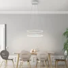 LED Pendelleuchte CONNI weiss, rund, Touchdimmer, höhenverstellbar