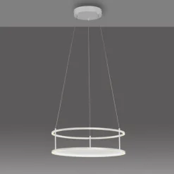 LED Pendelleuchte CONNI weiss, rund, Touchdimmer, höhenverstellbar