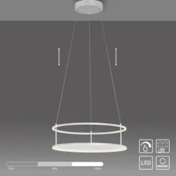 LED Pendelleuchte CONNI weiss, rund, Touchdimmer, höhenverstellbar