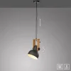 LED Pendelleuchte D=16cm 1 flammig Akazienholz höhenverstellbar