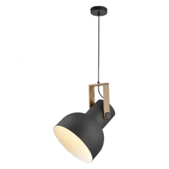 LED Pendelleuchte D=30cm 1 flammig Akazienholz höhenverstellbar
