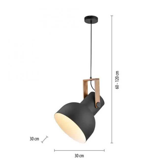 LED Pendelleuchte D=30cm 1 flammig Akazienholz höhenverstellbar