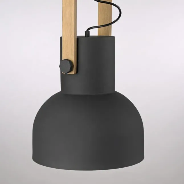 LED Pendelleuchte D=30cm 1 flammig Akazienholz höhenverstellbar