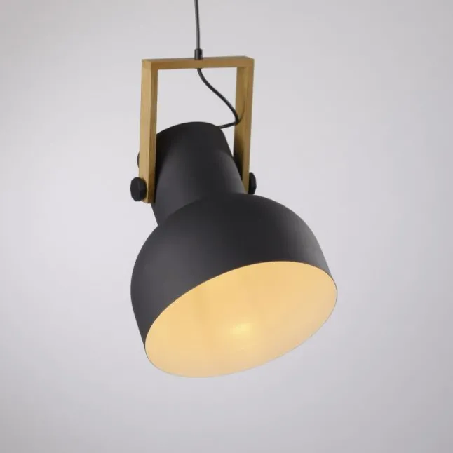 LED Pendelleuchte D=30cm 1 flammig Akazienholz höhenverstellbar