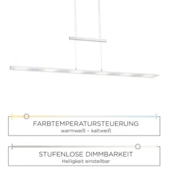 LED Pendelleuchte dimmbar, Farbtemperatursteuerung über Sensordimmer