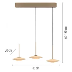 LED Pendelleuchte ELIPSA, bronce, Tronicdimmer, Comfort-Lift