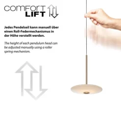 LED Pendelleuchte ELIPSA, bronce, Tronicdimmer, Comfort-Lift