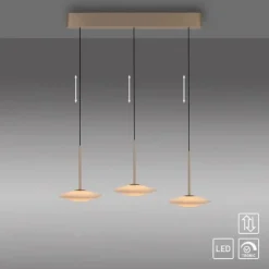 LED Pendelleuchte ELIPSA, bronce, Tronicdimmer, Comfort-Lift