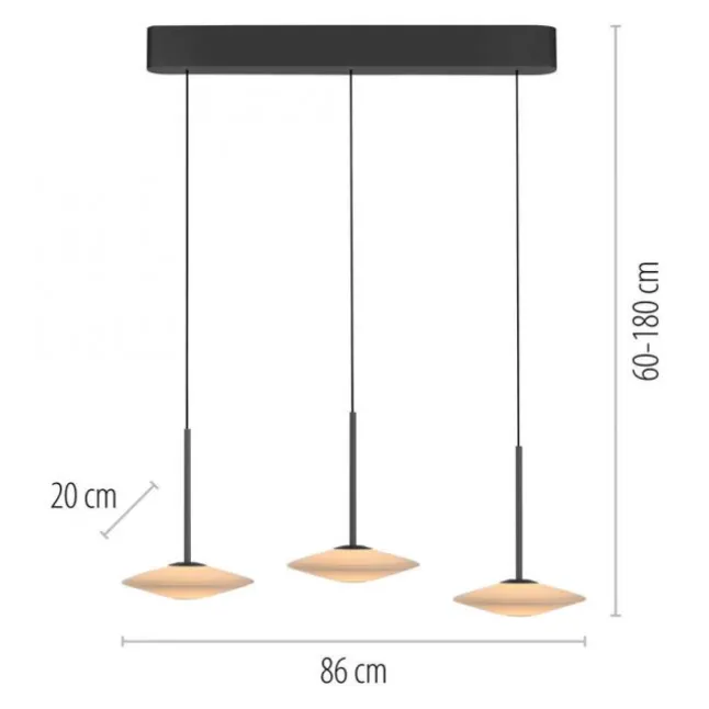 LED Pendelleuchte ELIPSA, schwarz, Comfort Lift, Tronicdimmer