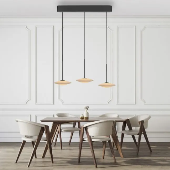 LED Pendelleuchte ELIPSA, schwarz, Comfort Lift, Tronicdimmer