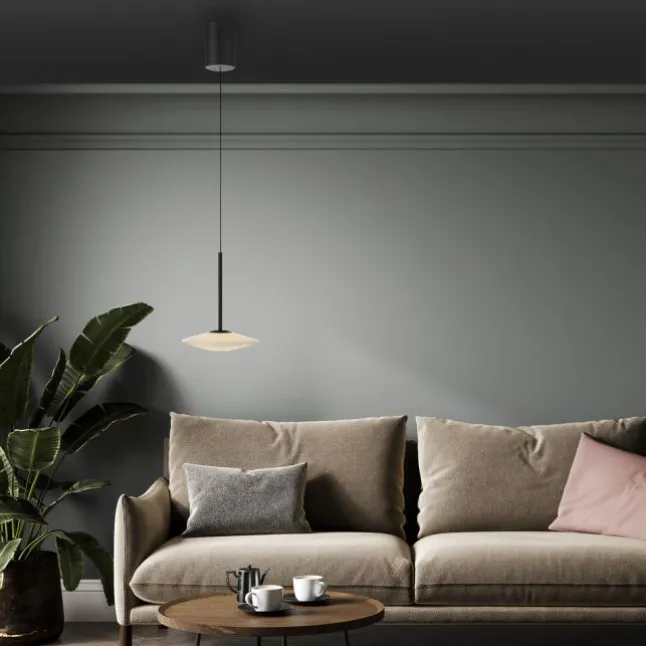 LED Pendelleuchte ELIPSA, schwarz, Comfort-Lift, dimmbar