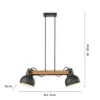 LED Pendelleuchte 2 flammig Akazienholz höhenverstellbar Industrial