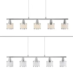 LED Pendelleuchte 5 flammig chrom glänzend Esszimmerlampe