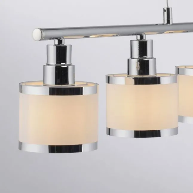 LED Pendelleuchte 5 flammig chrom glänzend Esszimmerlampe