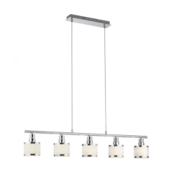 LED Pendelleuchte 5 flammig chrom glänzend Esszimmerlampe