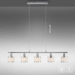 LED Pendelleuchte 5 flammig chrom glänzend Esszimmerlampe