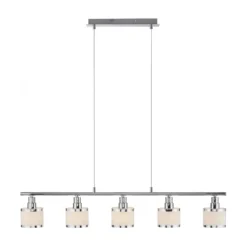 LED Pendelleuchte 5 flammig chrom glänzend Esszimmerlampe