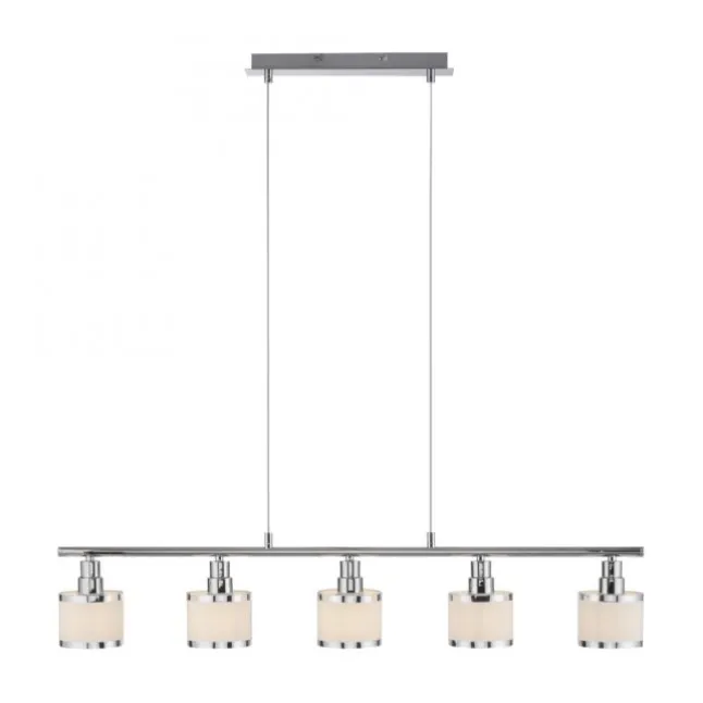 LED Pendelleuchte 5 flammig chrom glänzend Esszimmerlampe