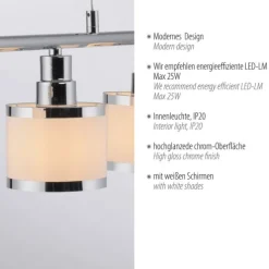 LED Pendelleuchte 5 flammig chrom glänzend Esszimmerlampe