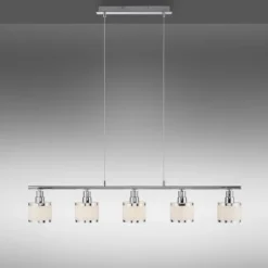 LED Pendelleuchte 5 flammig chrom glänzend Esszimmerlampe