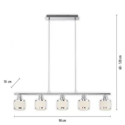 LED Pendelleuchte 5 flammig chrom glänzend Esszimmerlampe