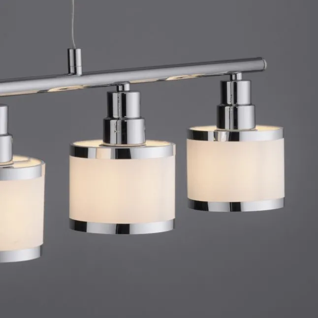 LED Pendelleuchte 5 flammig chrom glänzend Esszimmerlampe