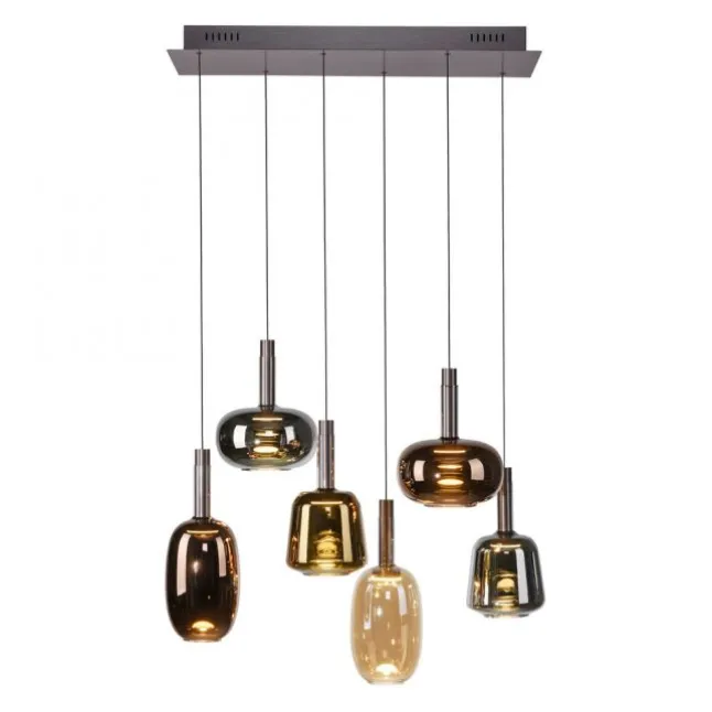 LED Pendelleuchte 6 flammig höhenverstellbar per Lift dimmbar Memoryfunktion