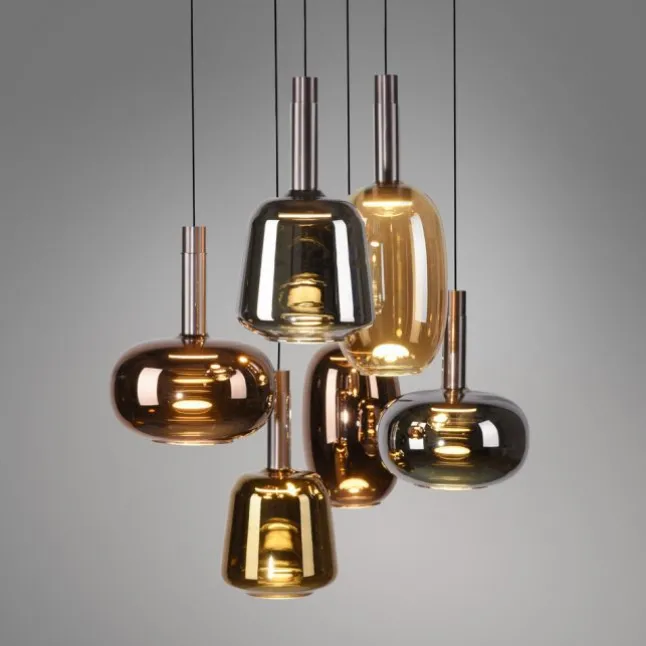 LED Pendelleuchte 6 flammig höhenverstellbar per Lift dimmbar Memoryfunktion