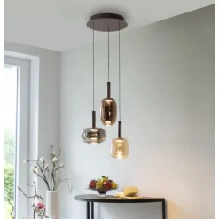 LED Pendelleuchte 3 flammig höhenverstellbar per Lift dimmbar Memoryfunktion