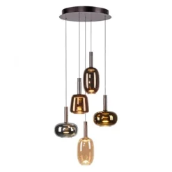 LED Pendelleuchte 5 flammig höhenverstellbar per Lift dimmbar Memoryfunktion