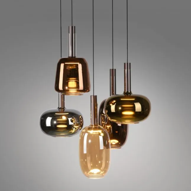 LED Pendelleuchte 5 flammig höhenverstellbar per Lift dimmbar Memoryfunktion