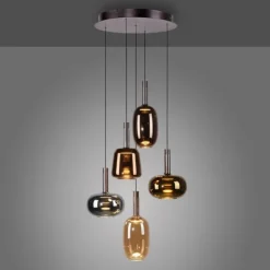 LED Pendelleuchte 5 flammig höhenverstellbar per Lift dimmbar Memoryfunktion