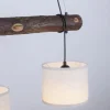LED-Pendelleuchte, 3-flammig, Holz, 3xE27, Stoffschirme